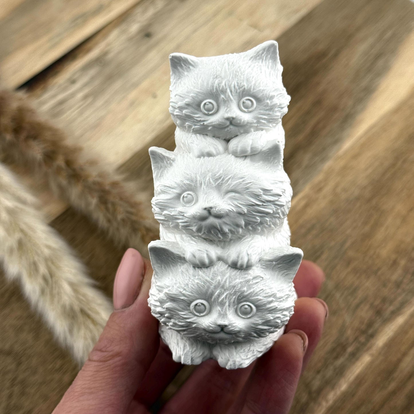 Katzen Deko Figur aus Keracraft Gips