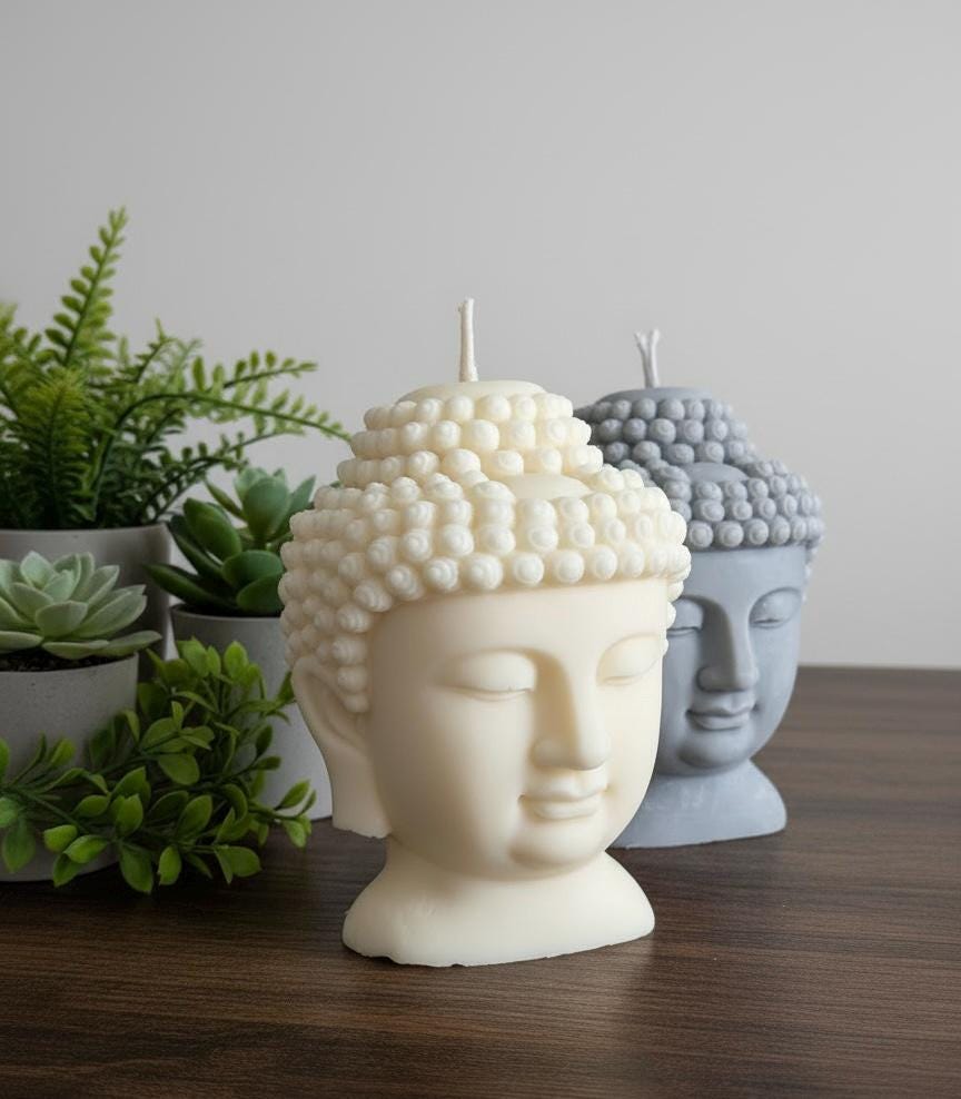 Buddha Kerze XXL aus Sojawachs - vegan und umweltfreundlich