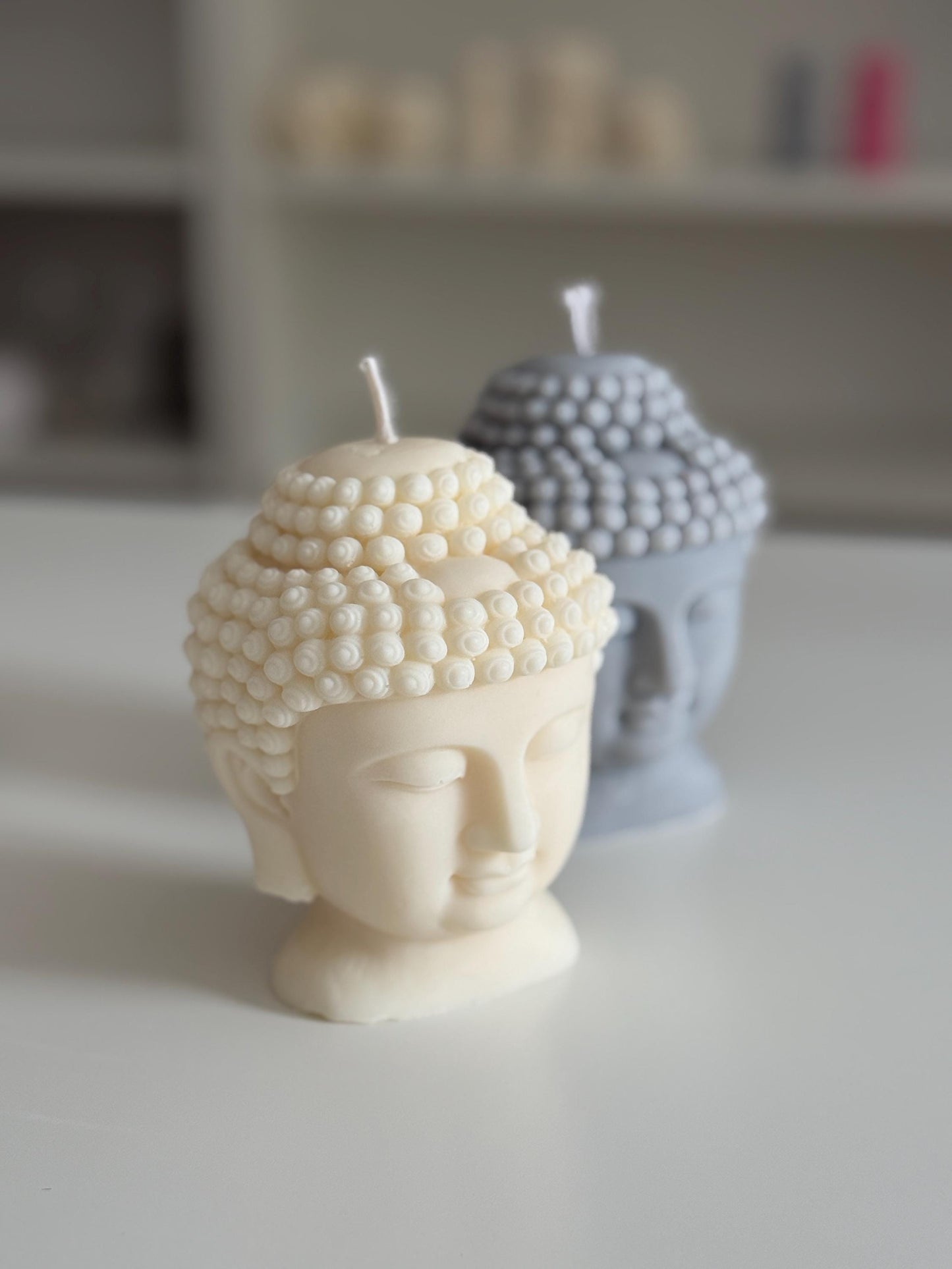 Buddha Kerze XXL aus Sojawachs - vegan und umweltfreundlich