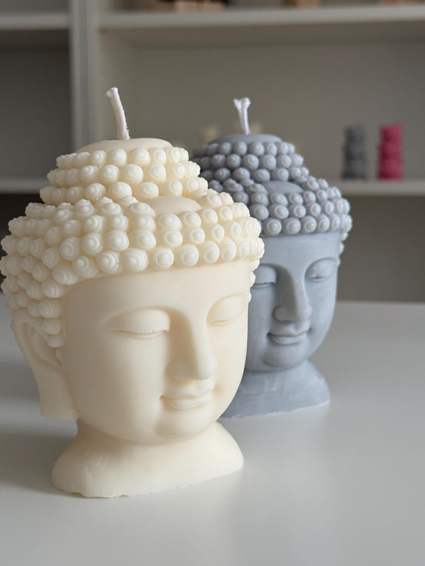 Buddha Kerze XXL aus Sojawachs - vegan und umweltfreundlich