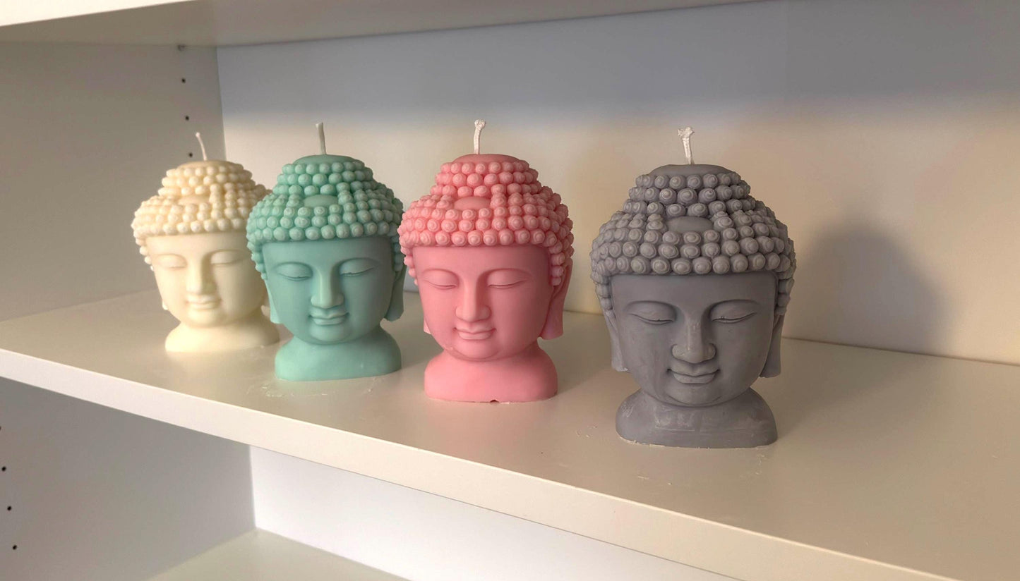 Buddha Kerze XXL aus Sojawachs - vegan und umweltfreundlich