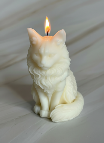 Katzen Kerze aus veganem Sojawachs