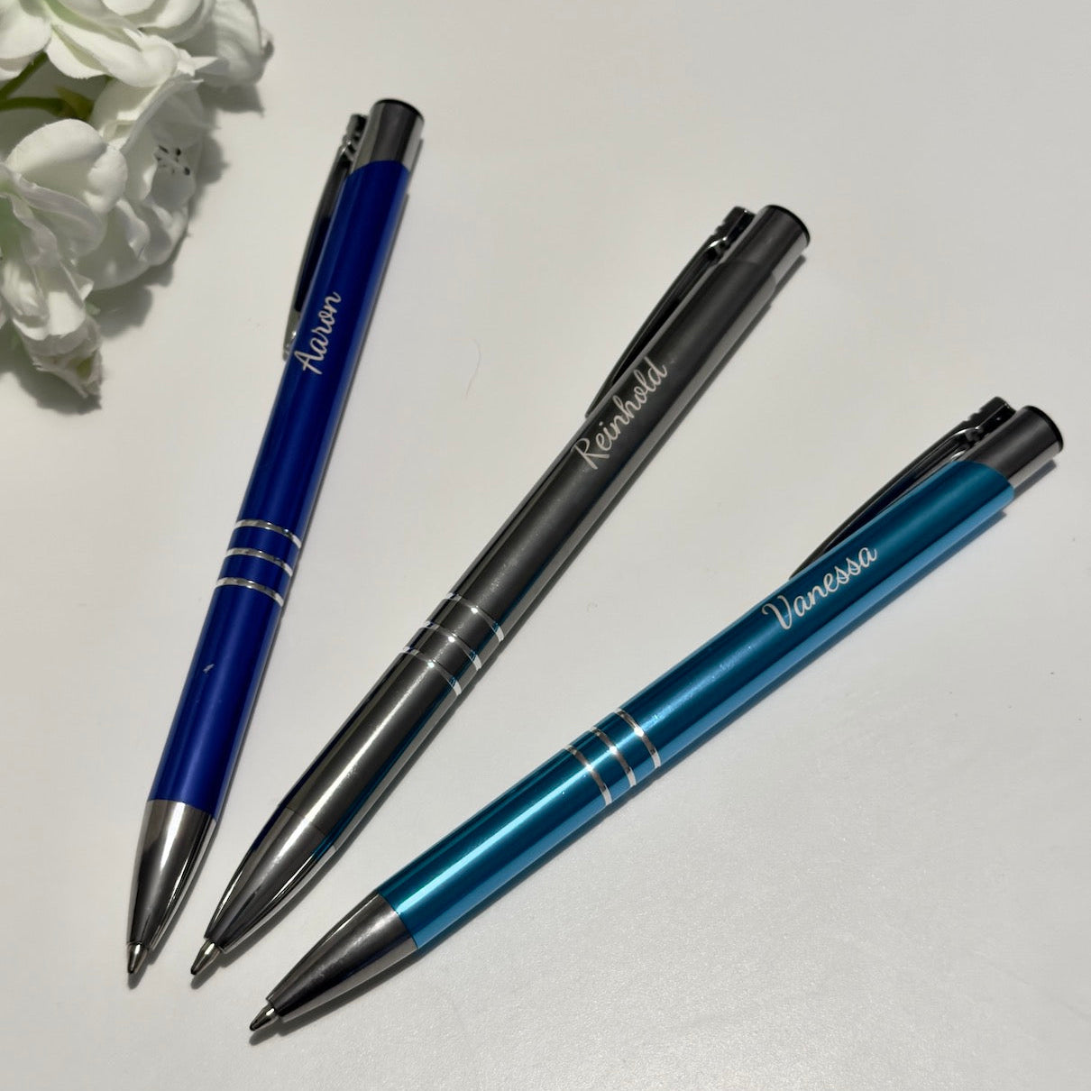 Personalisierter Kugewlschreiber in Metallic Look mit Gravur