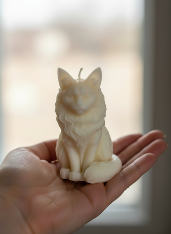 Katzen Kerze aus veganem Sojawachs